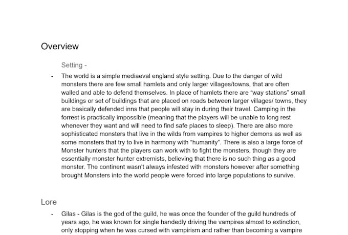 write custom lore, characters and environments for your games and stories